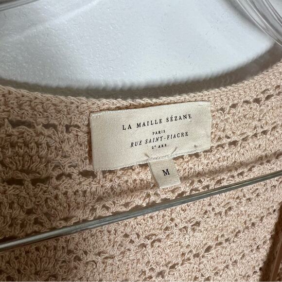 Sezane Cassey Crochet Dress  Solidarity Creation Cream Sz M - Picture 5 of 8